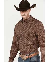RANK 45® Men's Floral Medallion Print Long Sleeve Button-Down Western Shirt
