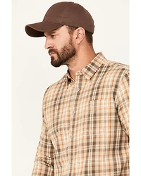 Brothers and Sons Men's Plaid Print Long Sleeve Button Down Western Shirt
