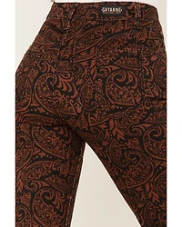Shyanne Women's Paisley Print Super Flare Jeans