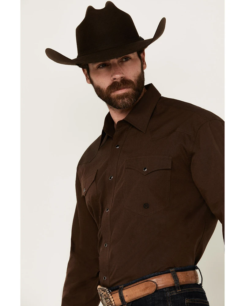 Roper Men's Amarillo Solid Long Sleeve Snap Western Shirt