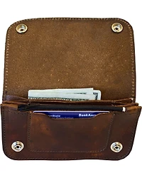 Western Express Men's 6" Leather Biker Horse Wallet