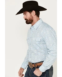 Panhandle Men's Paisley Print Long Sleeve Pearl Snap Western Shirt