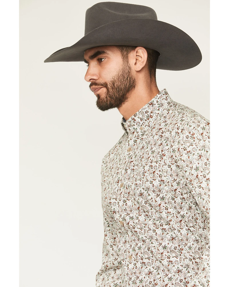 Cody James Men's Picher Floral Print Long Sleeve Button-Down Stretch Western Shirt
