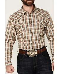 Cody James Men's Last Hurdle Plaid Print Long Sleeve Button-Down Stretch Western Shirt