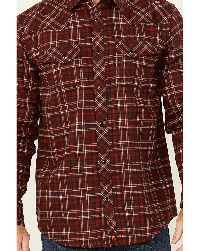 Carhartt Men's FR Plaid Print Long Sleeve Snap Western Work Shirt