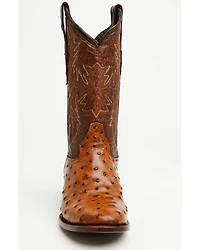 Tanner Mark Men's Ostrich Print Western Boots - Broad Square Toe