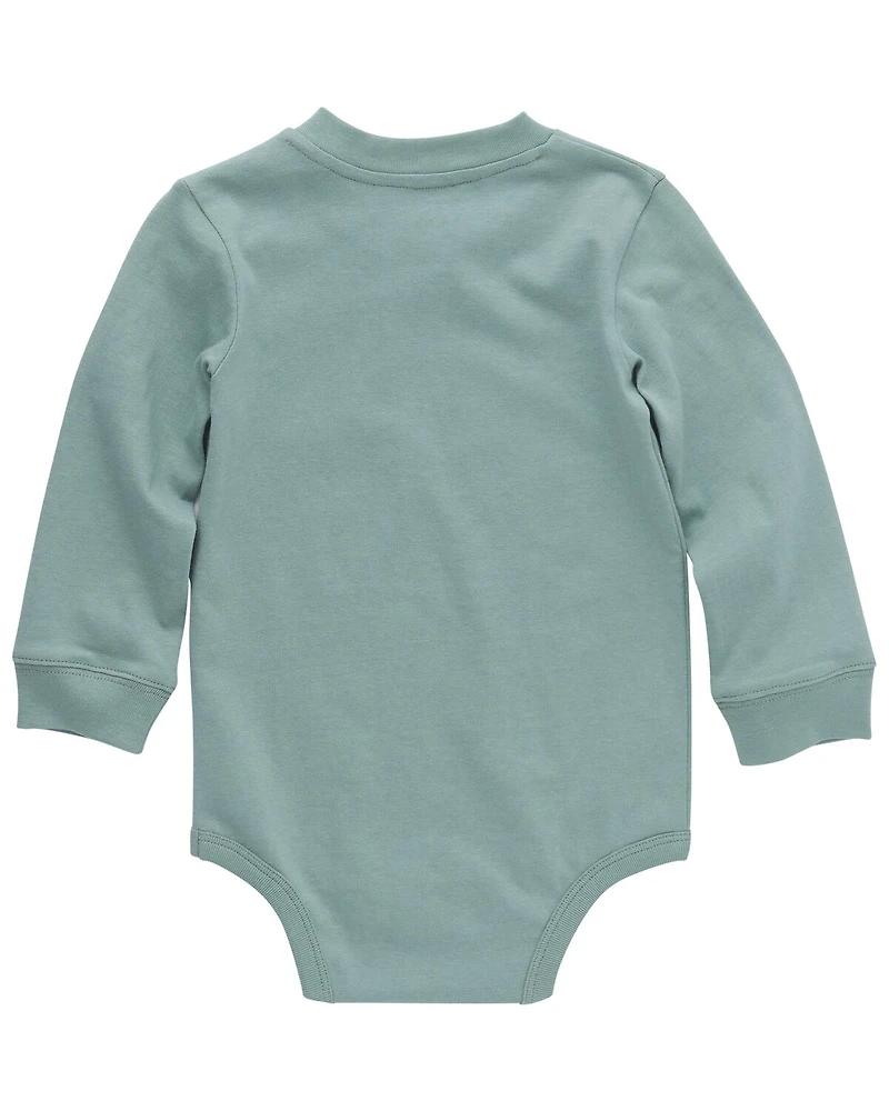 Carhartt Infant Boys' Solid Pocket Long Sleeve Onesie
