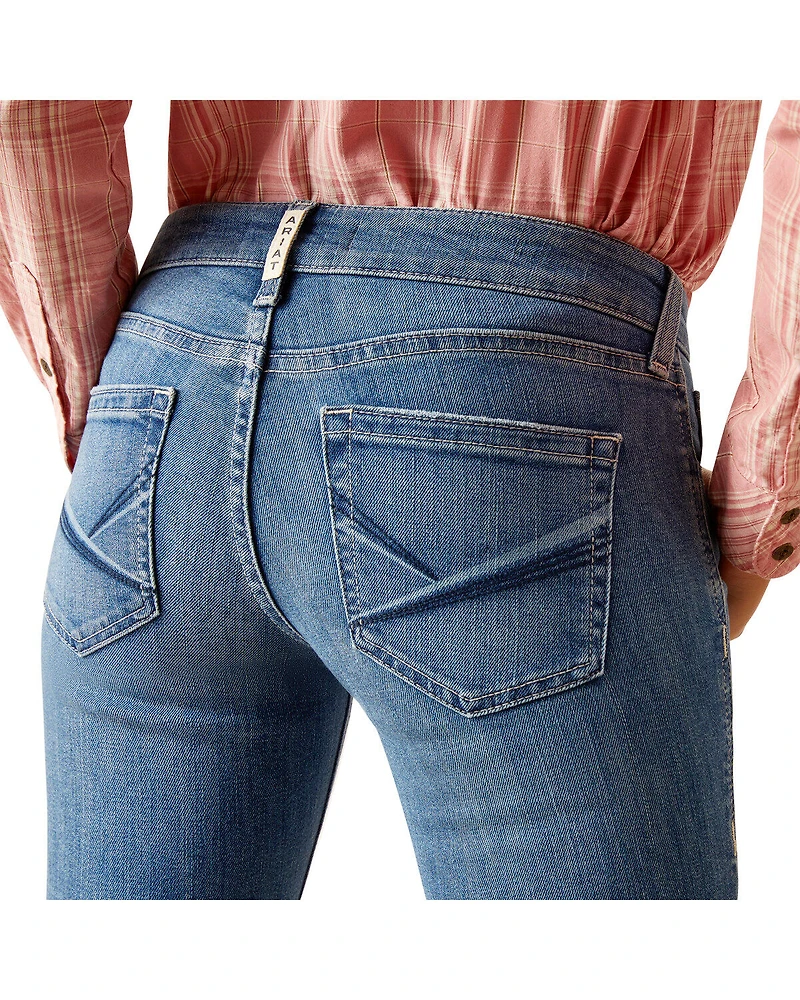 Ariat Women's Minnesota Medium Wash Mid Rise Leila Slim Stretch Trouser Jeans - Plus