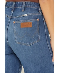 Wrangler Women's Medium Wash High Rise Cuffed Trouser Denim Jeans