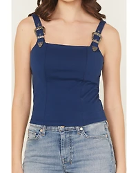 Rock & Roll Denim Women's Square Neck Buckle Tank