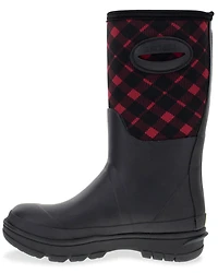 Western Chief Women's Polarprene Buffalo Check Faux Fur Mid Rubber Boots