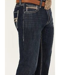 Rock & Roll Denim Men's Revolver Dark Vintage Wash Slim Straight Reflex Jeans