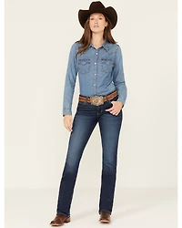 Wrangler Retro Women's Dark Wash Mid Rise Stretch Bootcut Jeans