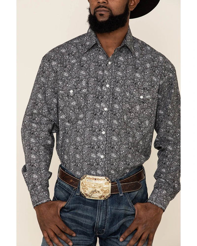 Rough Stock By Panhandle Men's Atalaya Stretch Paisley Print Long Sleeve Western Shirt