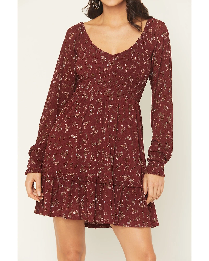 Idyllwind Women's Pippin Ditsy Floral Print Long Sleeve Mini Dress