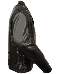 Milwaukee Leather Men's Black Vented Side Lace Motorcycle Jacket