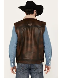 Cripple Creek Men's Sherpa Lined Leather Vest