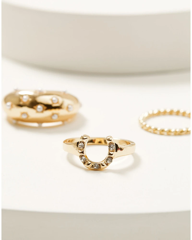Shyanne Women's Pearls Ring Set - 4 Piece