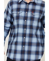 Ariat Men's FR Bighorn Plaid Print Long Sleeve Snap Work Shirt