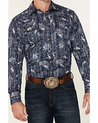 Wrangler Retro Men's Paisley Print Long Sleeve Snap Western Shirt