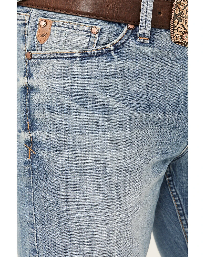 Moonshine Spirit Men's Whiskey Wash Decker Slim Straight Stretch Denim Jeans