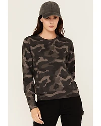 Lucky Brand Workwear Women's Camo Print French Terry Crewneck Sweatshirt