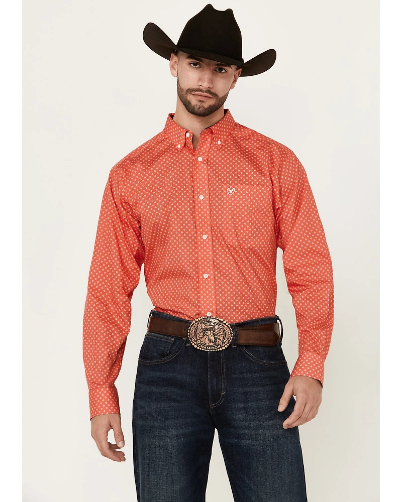 Ariat Men's Wilkie Geo Print Long Sleeve Button-Down Western Shirt