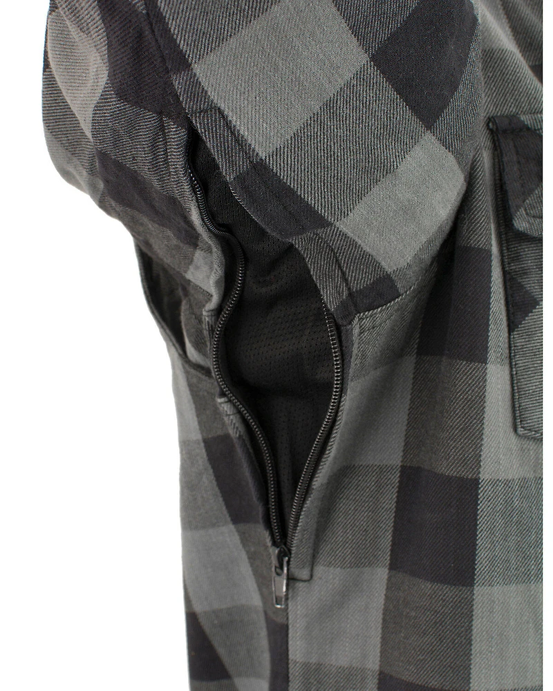 Milwaukee Performance Men's Aramid Checkered Plaid Biker Shirt - Big & Tall