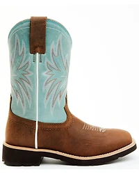 RANK 45® Women's Contrast Shaft Performance Leather Western Boots - Broad Square Toe