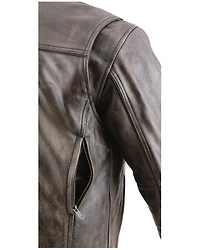 Milwaukee Leather Men's Distressed Concealed Carry Motorcycle Jacket