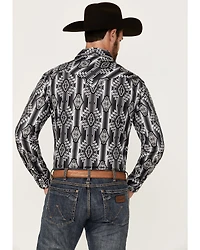 Rock & Roll Denim Men's Southwestern Print Long Sleeve Snap Stretch Western Shirt