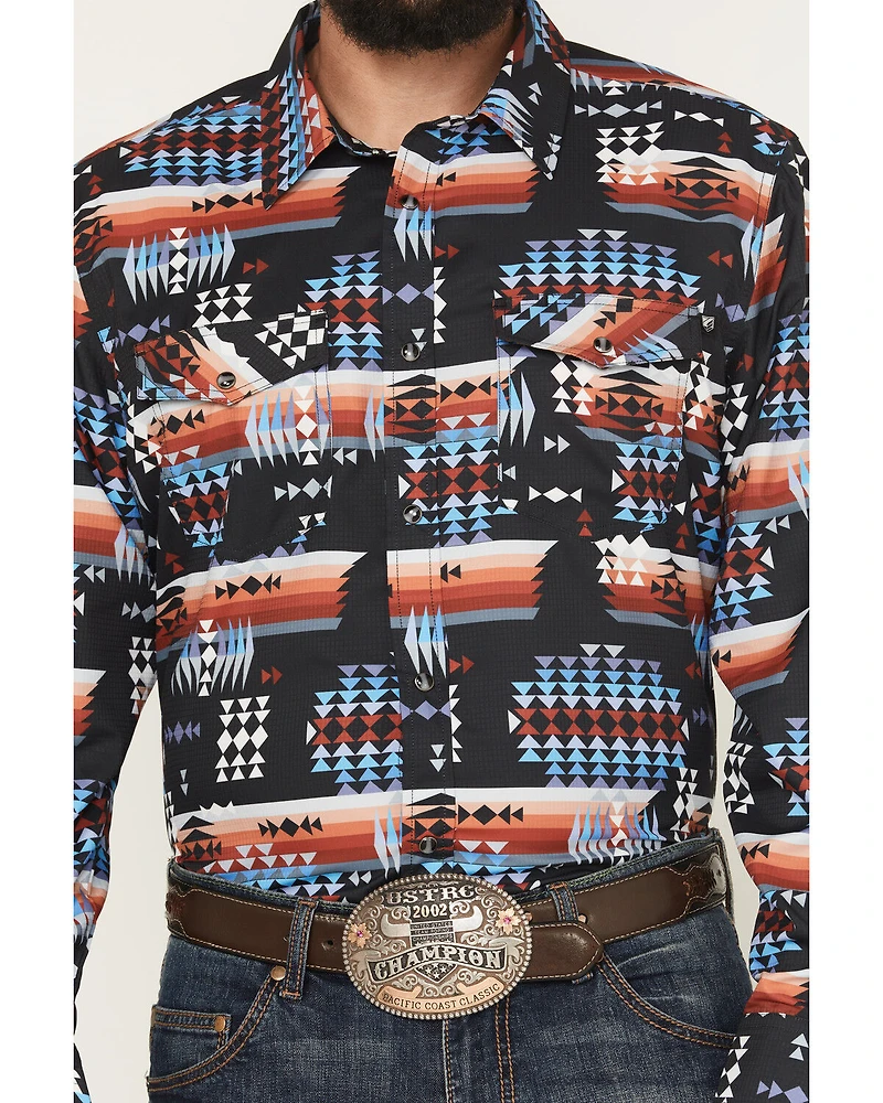 RANK 45® Men's Nate Southwestern Print Long Sleeve Snap Performance Western Shirt