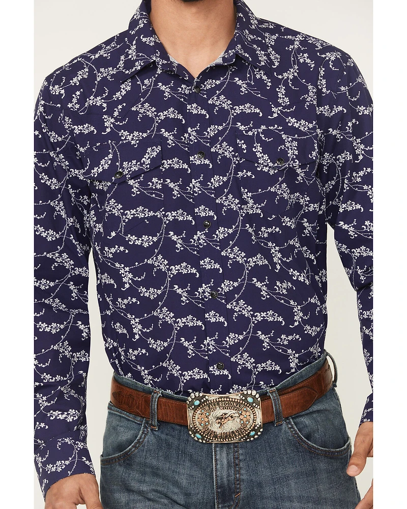 Gibson Trading Co Men's Blossom Floral Print Long Sleeve Snap Western Shirt