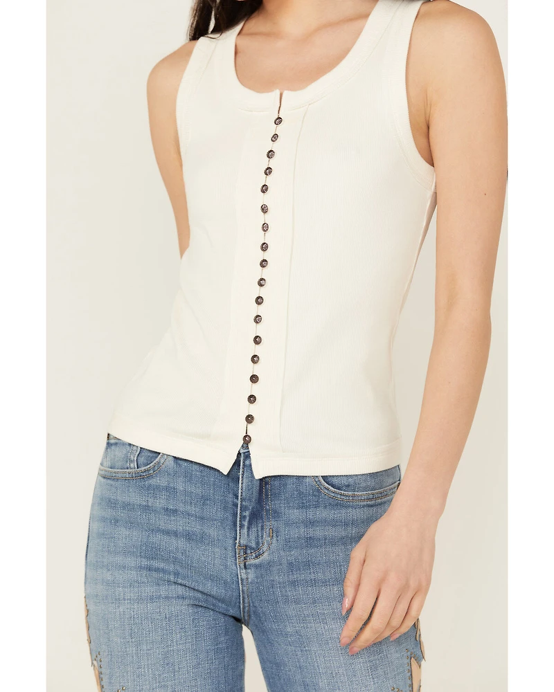 Idyllwind Women's Edna Button Front Ribbed Tank