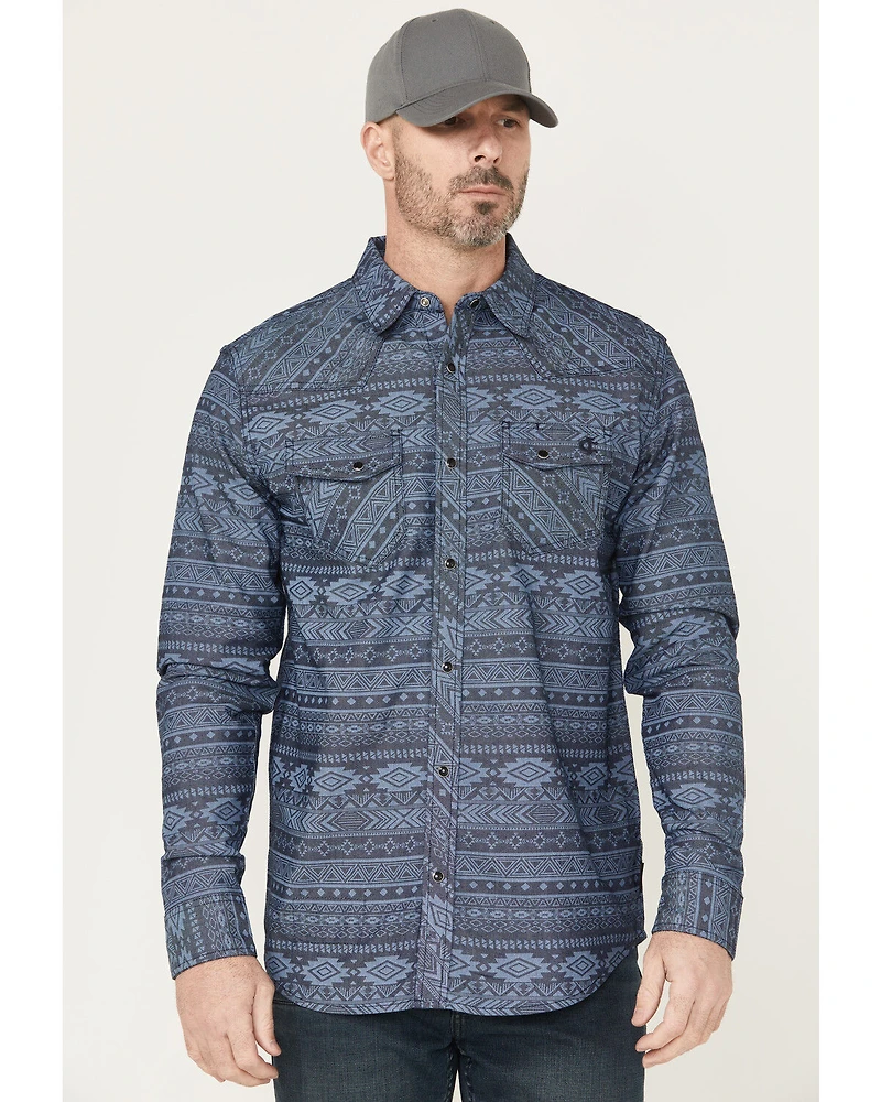 Cody James Men's FR Southwestern Print Lightweight Long Sleeve Snap Western Work Shirt