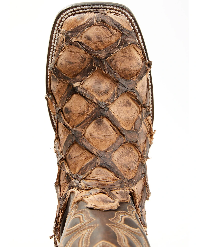 Cody James Men's Exotic Pirarucu Western Boots - Broad Square Toe