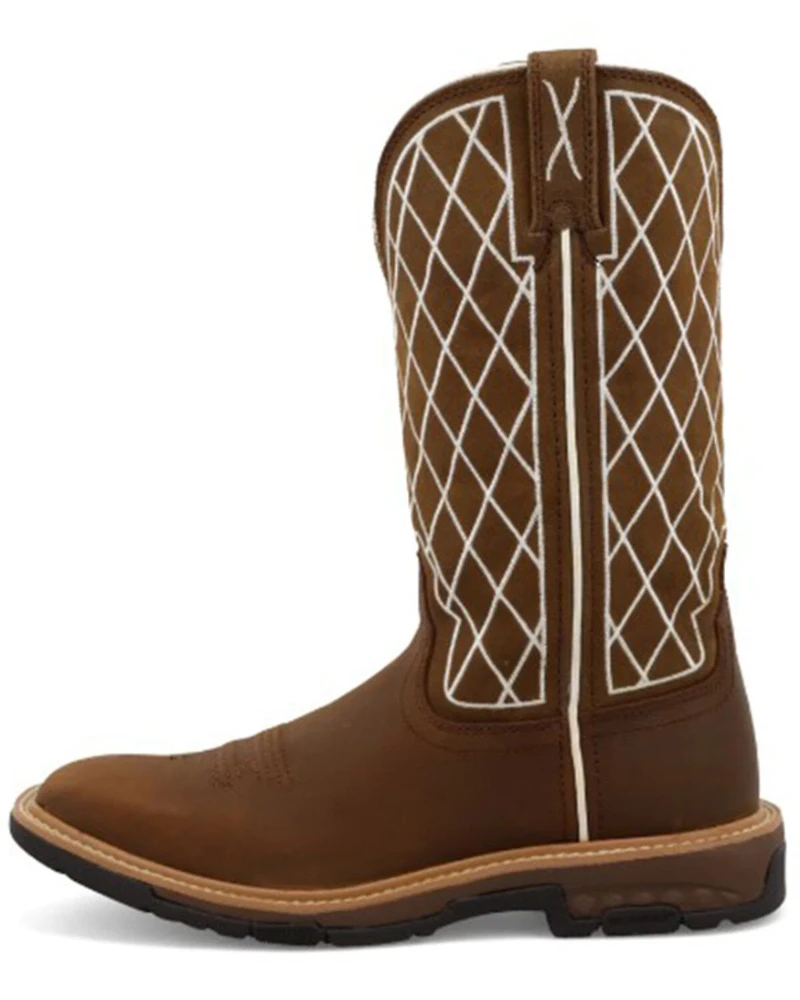 Twisted X Women's Distressed Brown Western Work Boots - Soft Toe