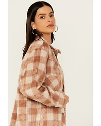 Rock & Roll Denim Women's Brushed Plaid Print Shacket