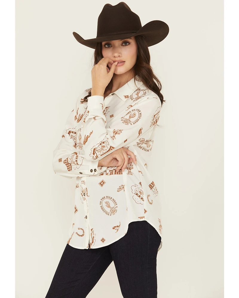 Ariat Women's Homestyle Conversation Print Long Sleeve Button-Down Shirt