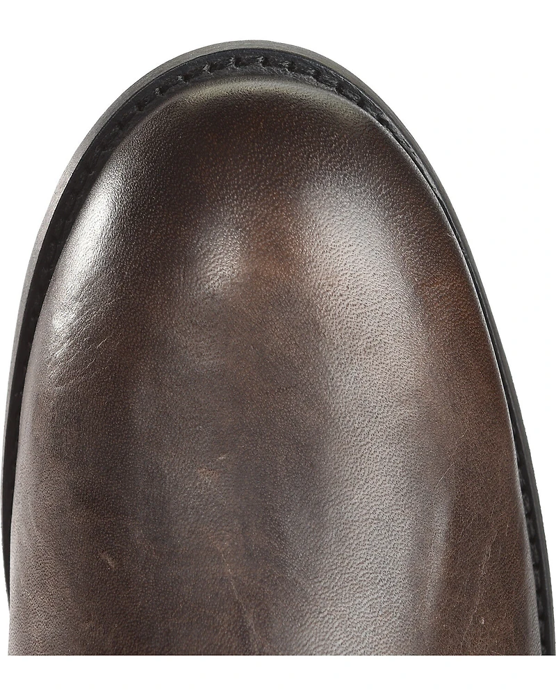 Frye Women's Chocolate Melissa Stud Back Zip Boots - Round Toe