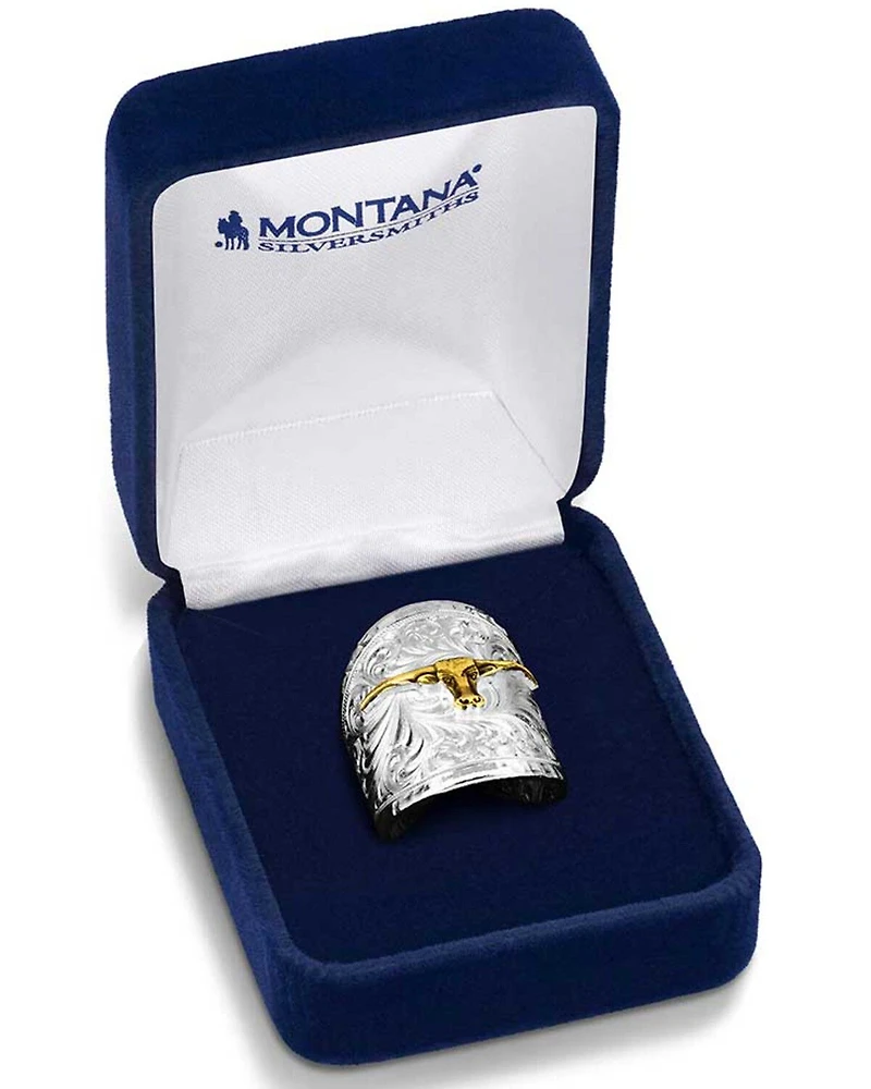 Montana Silversmiths Women's Out West Ring with Longhorn