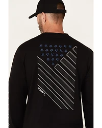 Hawx Men's Stripes Long Sleeve Graphic Work T-Shirt