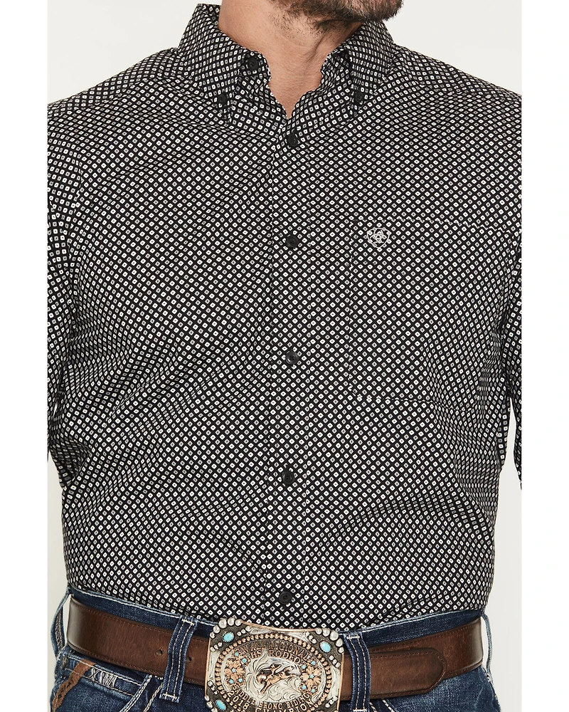 Ariat Men's Troy Geo Print Fitted Long Sleeve Button-Down Western Shirt