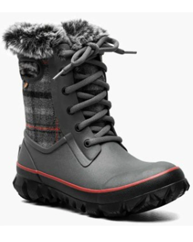 Bogs Women's Arcata Cozy Plaid Winter Boots - Round Toe