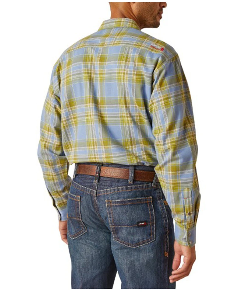 Ariat Men's FR Chesapeake Plaid Print Long Sleeve Snap Work Shirt