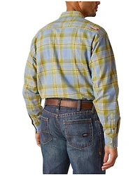 Ariat Men's FR Chesapeake Plaid Print Long Sleeve Snap Work Shirt