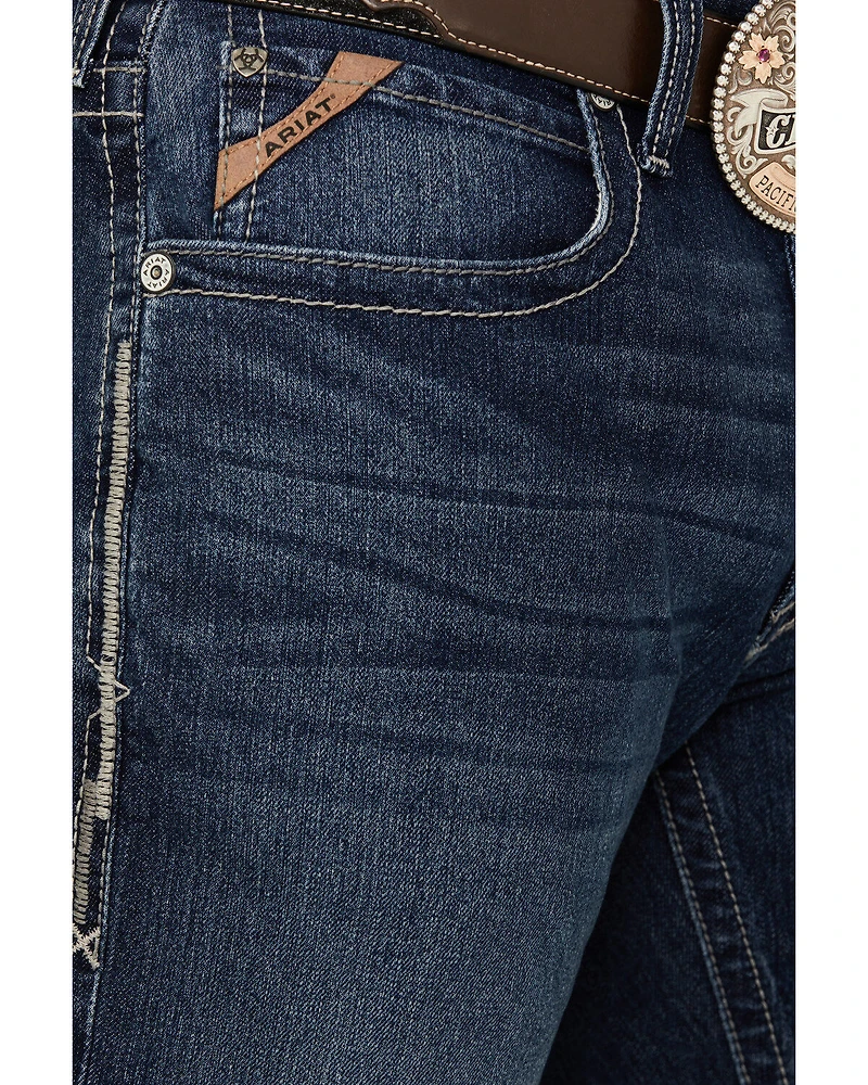 Ariat Men's M4 Colman Ferrin Dark Wash Relaxed Bootcut Durable Stretch Jeans - Big