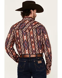 Rock & Roll Denim Men's Tek Southwestern Striped Long Sleeve Snap Western Shirt