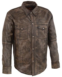 Milwaukee Leather Men's Distressed Light Snap Front Shirt