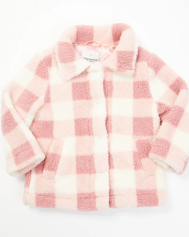 Urban Republic Toddler Girls' Plaid Print Snap Shacket